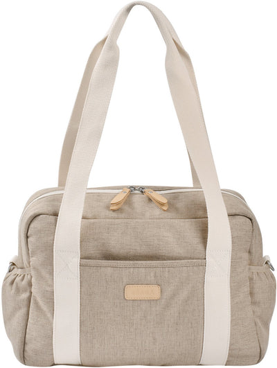 Béaba paris luiertas 16 l clay - unisex babytas van 100% gerecycled grs-polyester - 10 binnen- en buitenvakken - geïsoleerd flessenvak en waterdichte voering - inclusief verschoningsmatje, kinderwagenhaken en trolley-rits