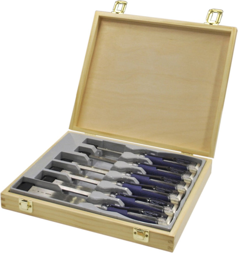 Irwin marples houtbeitel ms750, 6 stuks, 6, 10, 15, 20, 25, 35 mm, houten kist - 10503733