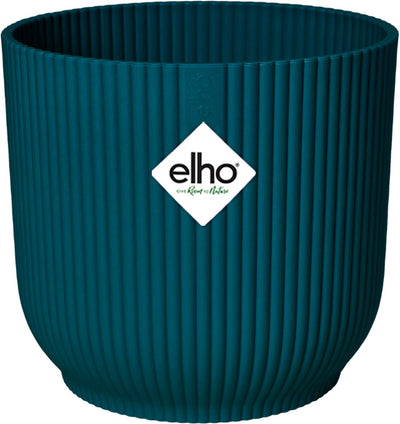 Elho vibes fold rond wielen 35 - bloempot voor binnen - 100% gerecycled plastic - ø 34.9 x h 32.4 cm - diepblauw