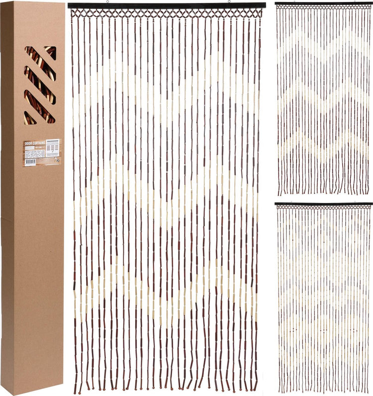 Merkloos sans marque gordijn h s collection buitenkant deur bamboe 90 x 180 cm