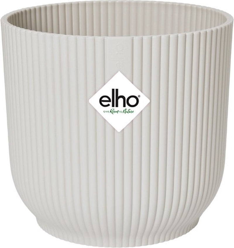 Elho vibes fold rond 16 - bloempot voor binnen - 100% gerecycled plastic - ø 16.1 x h 14.8 cm - zijdewit