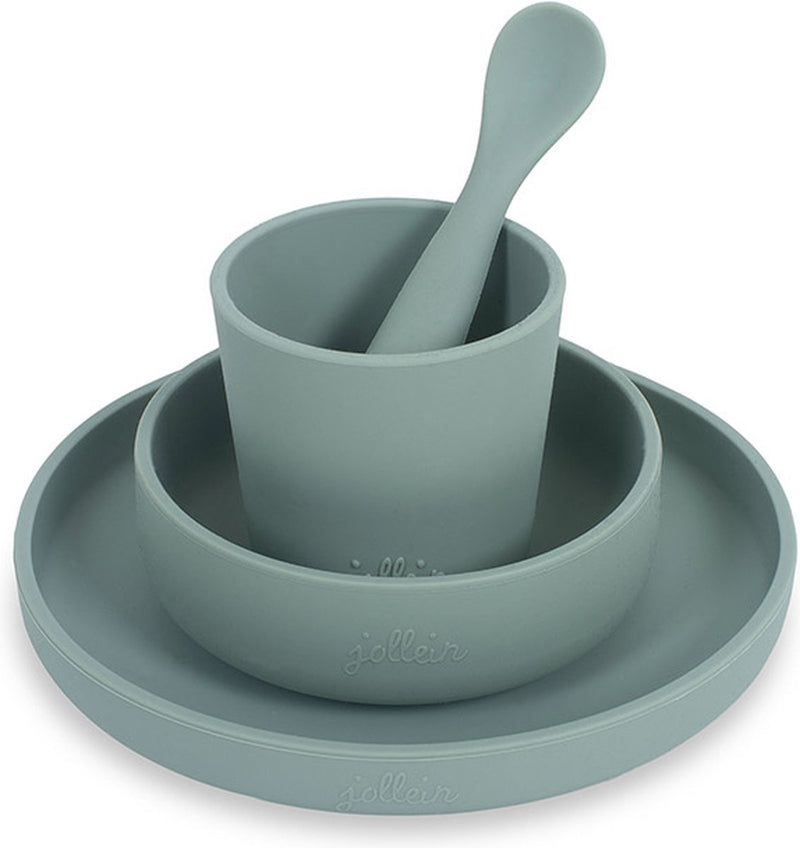 Jollein kinderserviesset siliconen ash green