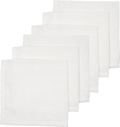 Meyco baby uni monddoekjes - 6-pack - hydrofiel - white - 30x30cm