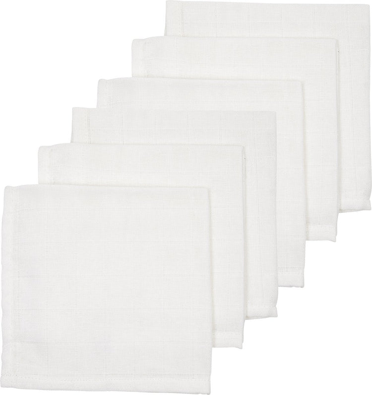 Meyco baby uni monddoekjes - 6-pack - hydrofiel - white - 30x30cm