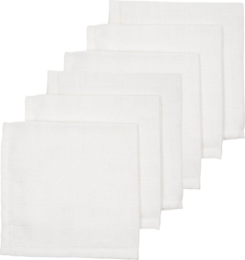Meyco baby uni monddoekjes - 6-pack - hydrofiel - white - 30x30cm