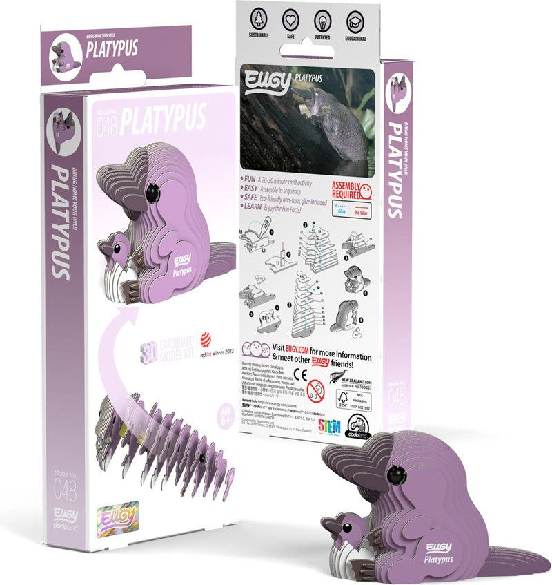 Eugy 3d puzzel - platypus - zeedieren - duurzaam - verzamel ze allemaal - 6 jaar