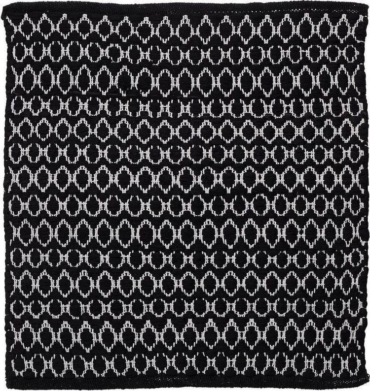 Sealskin - boho badmat 60x60 cm - polyester katoen - zwart