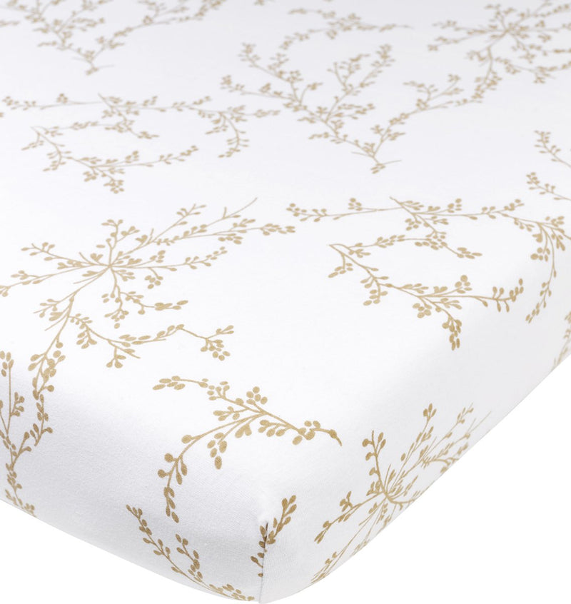 Meyco baby branches hoeslaken ledikant - sand - 60x120cm