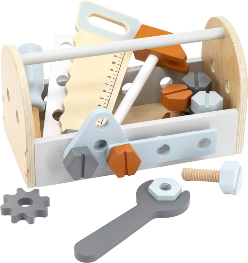 Tryco wooden tool box - houten gereedschapskist - rollenspel en motorische ontwikkeling - houten speelgoed - vanaf 24 maanden jongens en meisjes