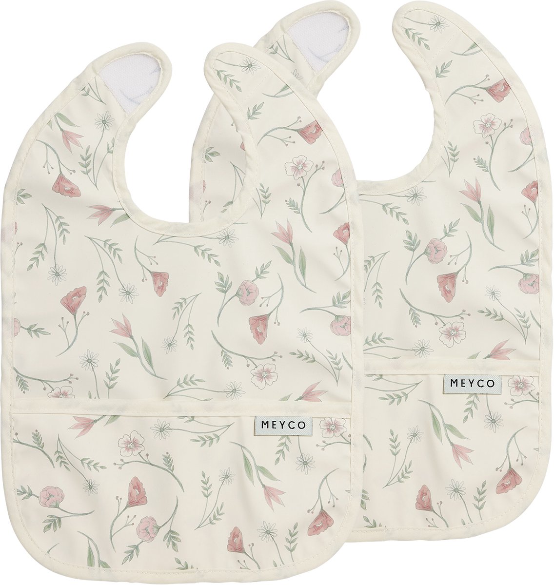 Meyco baby flower slab met opvangbakje - 2-pack - multicolour