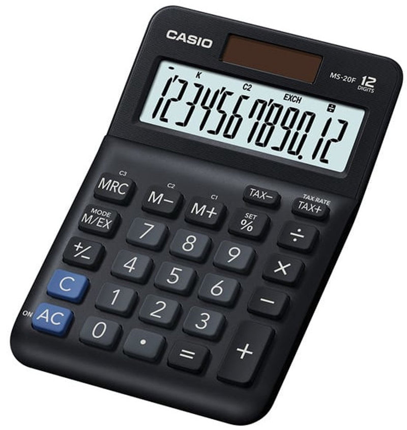 Casio ms-20f- bureaurekenmachine - compact formaat, met btw-berekening