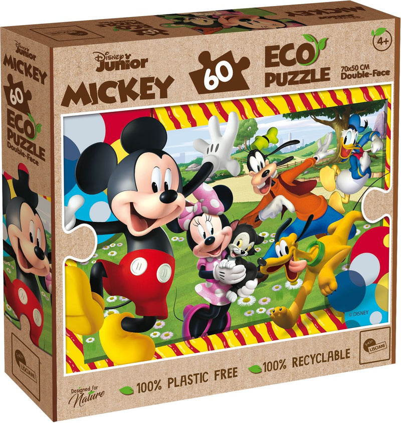 Lisciani - mickey mouse - double face - eco puzzel - 60 stukjes