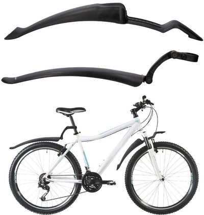 Dunlop spatbordenset 2 stuks - spatborden fiets 24 26 - verstelbaar achterspatbord en voorspatbord - geschikt voor mountainbike, stadsfietsen en elektrische fietsen- met bevestigingsmateriaal - zwar