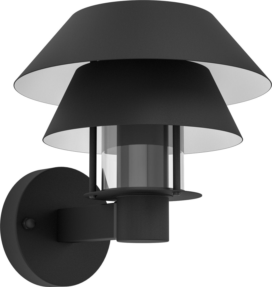 Eglo chiappera wandlamp buiten - e27 - 22,5 cm - zwart wit