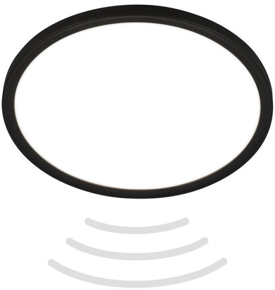 B.k.licht move - led badkamerverlichting - plafondlamp met bewegingsmelder - plafonniere met indirect licht - ø29 cm - zwart