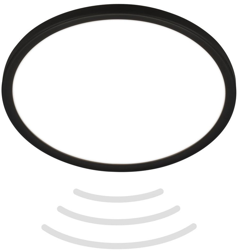 B.k.licht move - led badkamerverlichting - plafondlamp met bewegingsmelder - plafonniere met indirect licht - ø29 cm - zwart