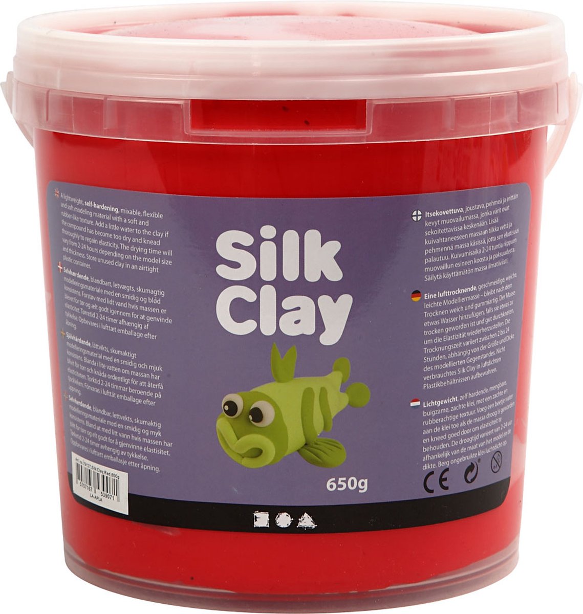 Silk clay , rood, 650 gr