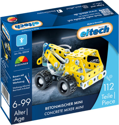 Eitech ® bouwdoos – mini betonmixer – 112-delig – metalen bouwpakket met gereedschap – constructiespeelgoed – vanaf 6 jaar