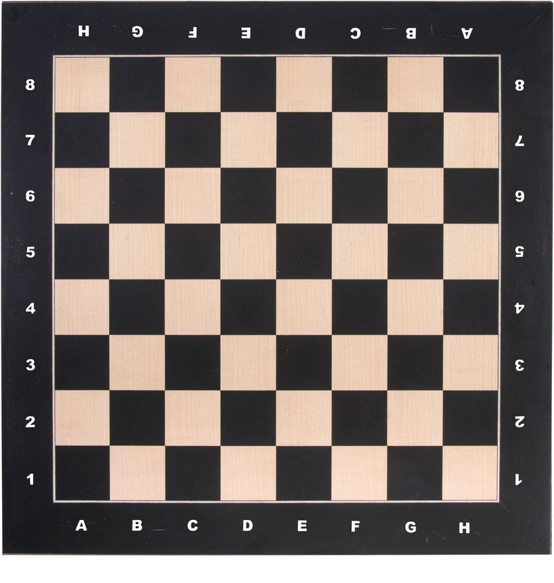 Engelhart schaakbord – esdoorn ingelegd 40x40 cm – met coördinaten (letters cijfers) – houten schaakbord voor schaakspel –