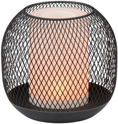 Arti casa grundig solar tafellamp - zwarte metalen lantaarn - ip44 weerbestendig - ø13x14 cm