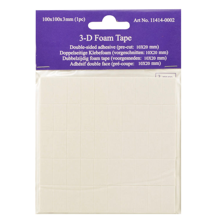 Vaessen creative • 3d foam tape 3mm (10x20mm) 50stuks