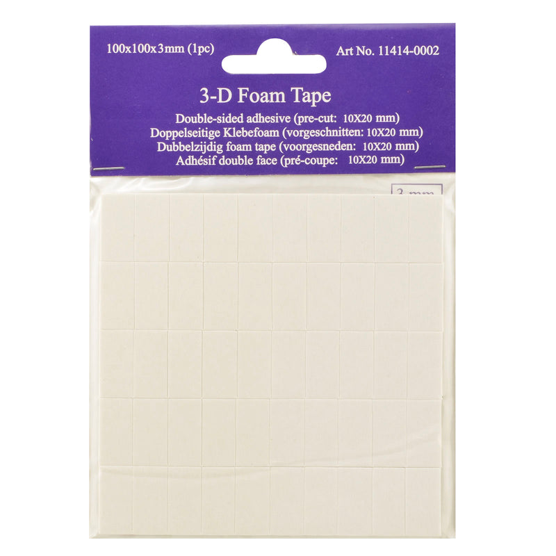 Vaessen creative • 3d foam tape 3mm (10x20mm) 50stuks