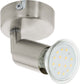 Eglo buzz-led spot - 1 lichts - nikkel-mat