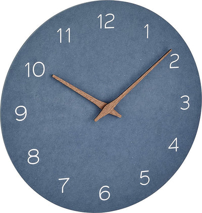 Tfa dostmann 60.3054.06 - wandklok - analoog - rustig loopwerk - houtlook - hout - mdf - duif blauw - bruin - 30 cm ø