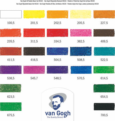 Van gogh basisset oliepastels met 24 kleuren