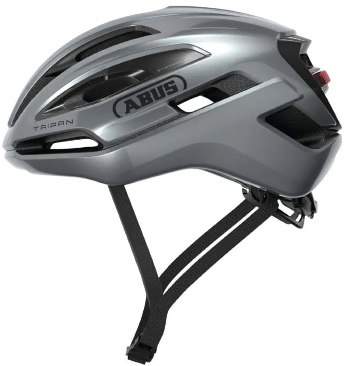 Abus fietshelm taipan led graphite silver s - 51-55 cm - zilver - geschikt voor gebruik op gravel bikes - 275 g