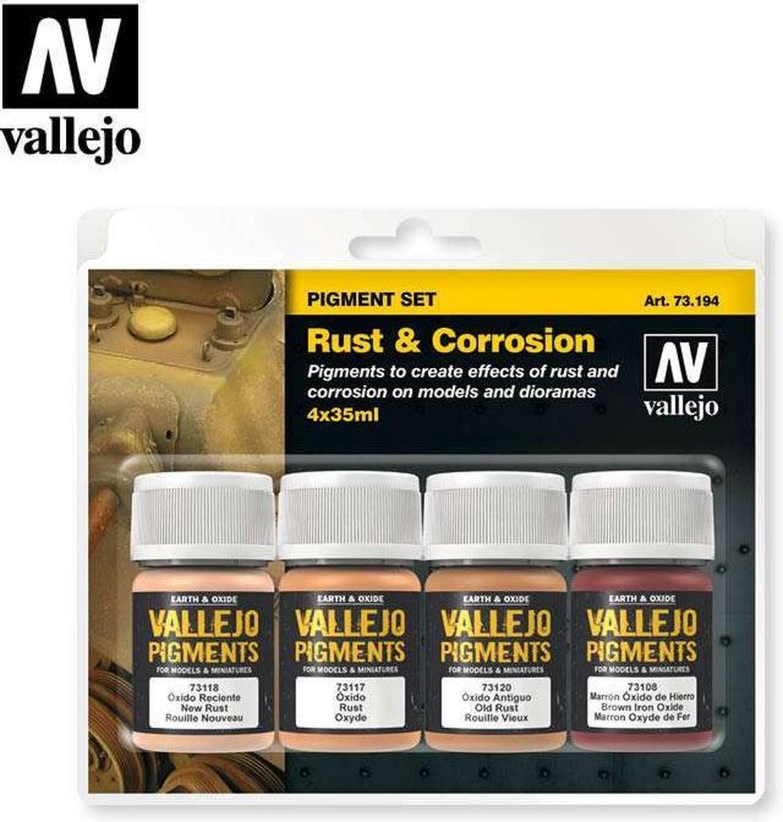 Vallejo val73194 - rust corrosion pigment set - 4 kleuren