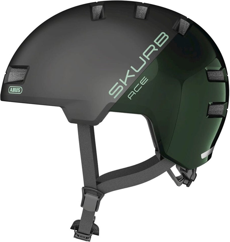 Abus fietshelm skurb ace moss green m - 55-59 cm - groen - geschikt voor gebruik op elektrische fietsen - stadsfietsen - 310 g m