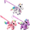 Toi-toys eenhoorn knuffel met loopstok assorti