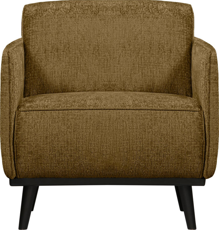 Woood statement fauteuil met arm - structure - velvet - brass