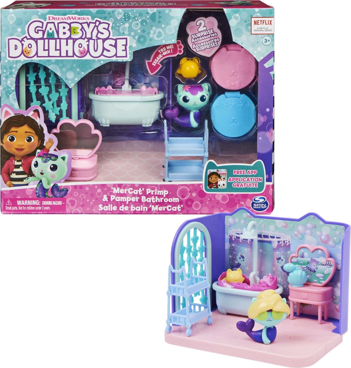Gabby's poppenhuis - meerminkat's badkamer-speelset