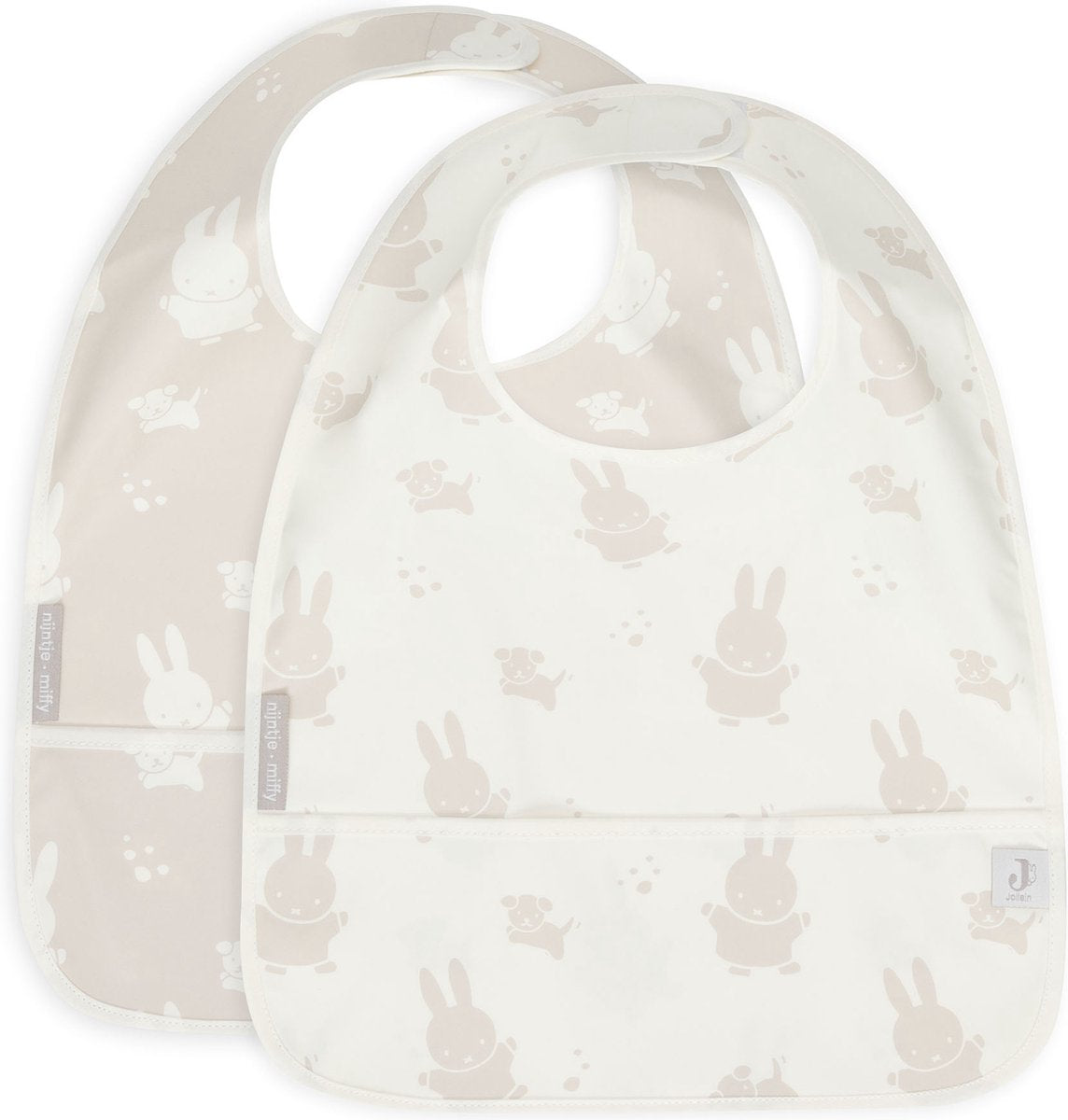 Jollein x nijntje slab waterproof miffy snuffy - nougat - 2 stuks