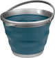 Abbey camp opvouwbare emmer - 10 liter - blauw grijs - met handvat - compact opvouwbaar