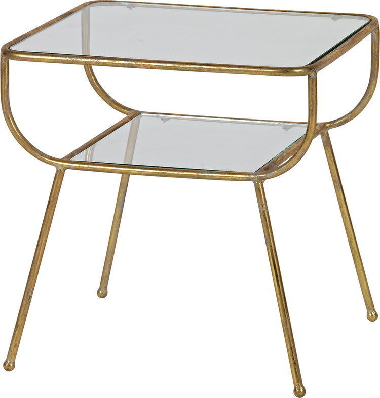 Woood amazing bijzettafel - metaal - antique brass - 47x47x40,5