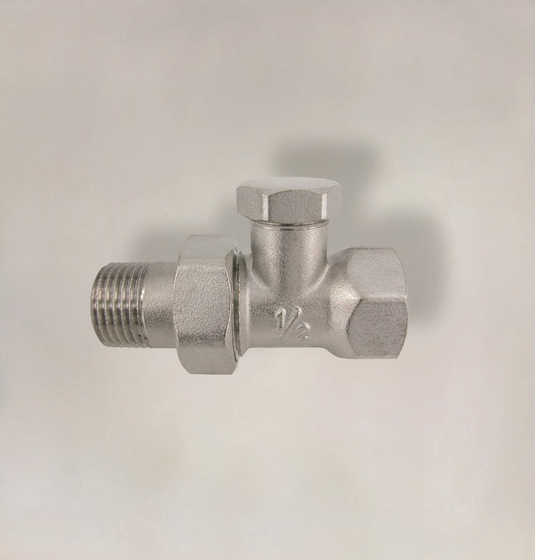 Kirchhoff radiator fitting - vernikkeld - recht - 3 8 - afsluitbaar