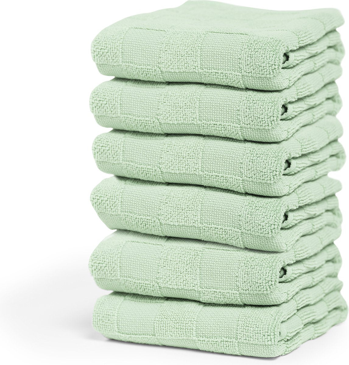 Cinderella checkmaid keukendoeken set - set van 6 - handdoek keuken - 50x55 cm - groen