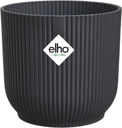Elho vibes fold rond 22 - bloempot voor binnen - 100% gerecycled plastic - ø 22.0 x h 20.2 cm - antraciet