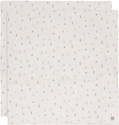 Jollein - hydrofiele doek large 115x115cm - inbakerdoek - zacht katoen - 2 stuks - jungle jambo
