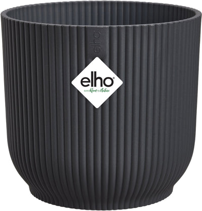 Elho vibes fold rond 14 - bloempot voor binnen - 100% gerecycled plastic - ø 14.1 x h 12.9 cm - antraciet