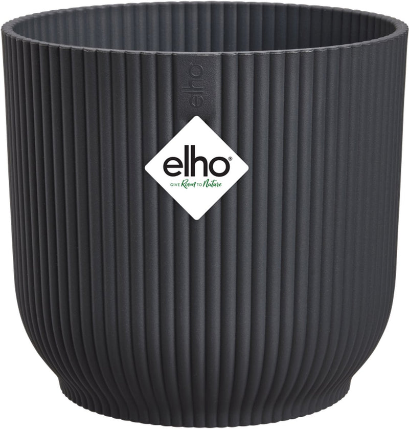 Elho vibes fold rond 25 - bloempot voor binnen - 100% gerecycled plastic - ø 25,0 x h 23.0 cm - antraciet
