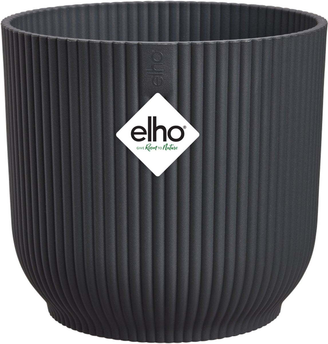 Elho vibes fold rond 16 - bloempot voor binnen - 100% gerecycled plastic - ø 16.1 x h 14.8 cm - antraciet