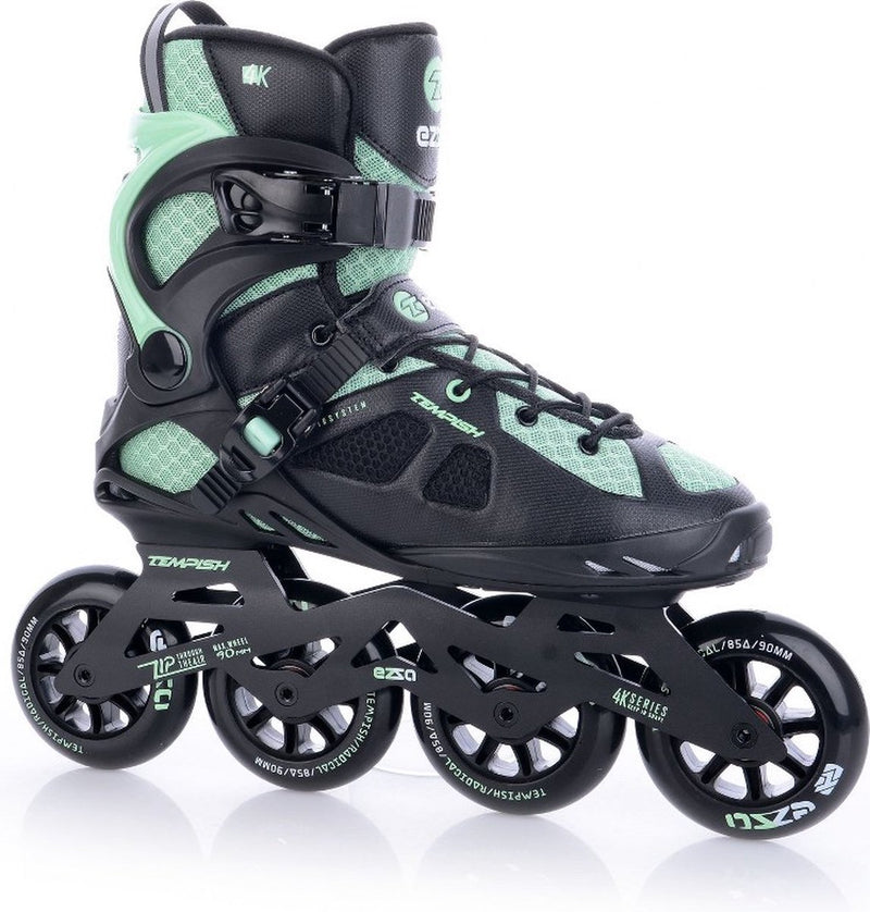 Tempish ezza 90 dames skeelers – 4x90mm wielen – fitness inline skates – zwart groen – maat 37