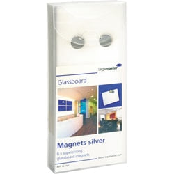 Magneten legamaster glassboard 7-181700 zilver 6 stuks