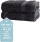 Hush. living hush living - gastendoek - set van 2 - 33×50 cm - 100% katoen - zware kwaliteit 500g m2 - stijlvol boord en ophanglus - antraciet