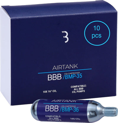 Bbb cycling airtank co2 patronen 16 gram - minipomp - fietspomp c02 patroon 10 stuks - geschikt voor minipomp - bmp-35