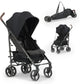 Deryan bobbie paraplu buggy - met draagtas - verstelbaar - zwart